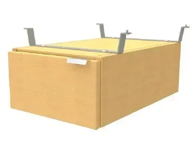 [LR22136500001TAL1003] CHAIRE LERN stratifié chants hêtre naturel (1 caisson 1 tiroir, Jaune, Alu cendré, 130x65cm) (1).webp