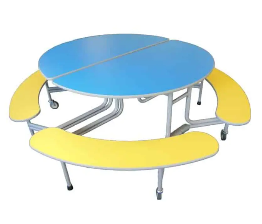 Ovale vouwtafel SICO met vaste banken