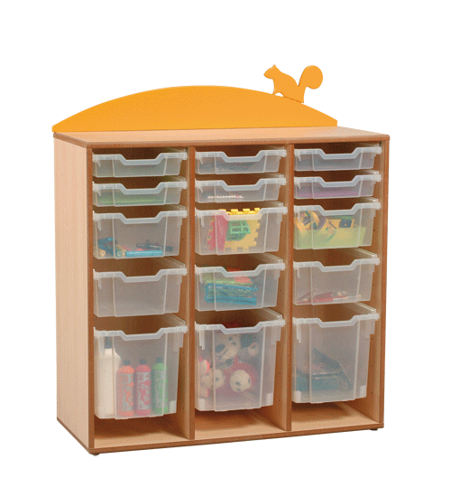 HOOG OPBERGBLOK OP GLIJDERS