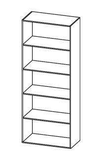 HOGE KAST LEGNO 2 ZONDER DEUREN