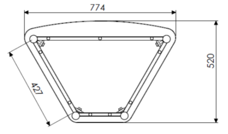 TRAPEZIUMTAFEL SOLO 4 POTEN
