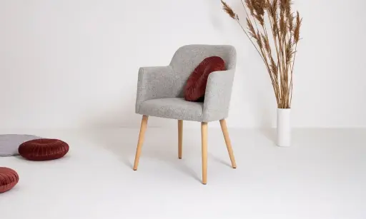 LOUNGE STOEL RHODES.2 - STOF ERA- HOUTEN ONDERSTEL