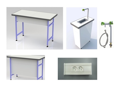 [LABOHAUTELEVES] LABORATORIUMSET HOGE TAFEL STUDENTEN