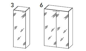 KAST LEGNO MET GLAZEN DEUREN