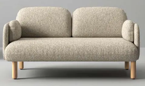 [CANAPE 2 PLACES MYAMI STRUCTURE ET PIEDS BOIS MASSIF FRENE TISSUS BERTA] MYAMI BANK 2 ZITS STOF BERTA