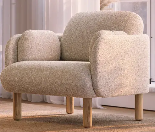 [CANAPE 1 PLACE MYAMI STRUCTURE ET PIEDS BOIS MASSIF FRENE TISSUS BERTA] MYAMI FAUTEUIL 1 ZITS STOF BERTA